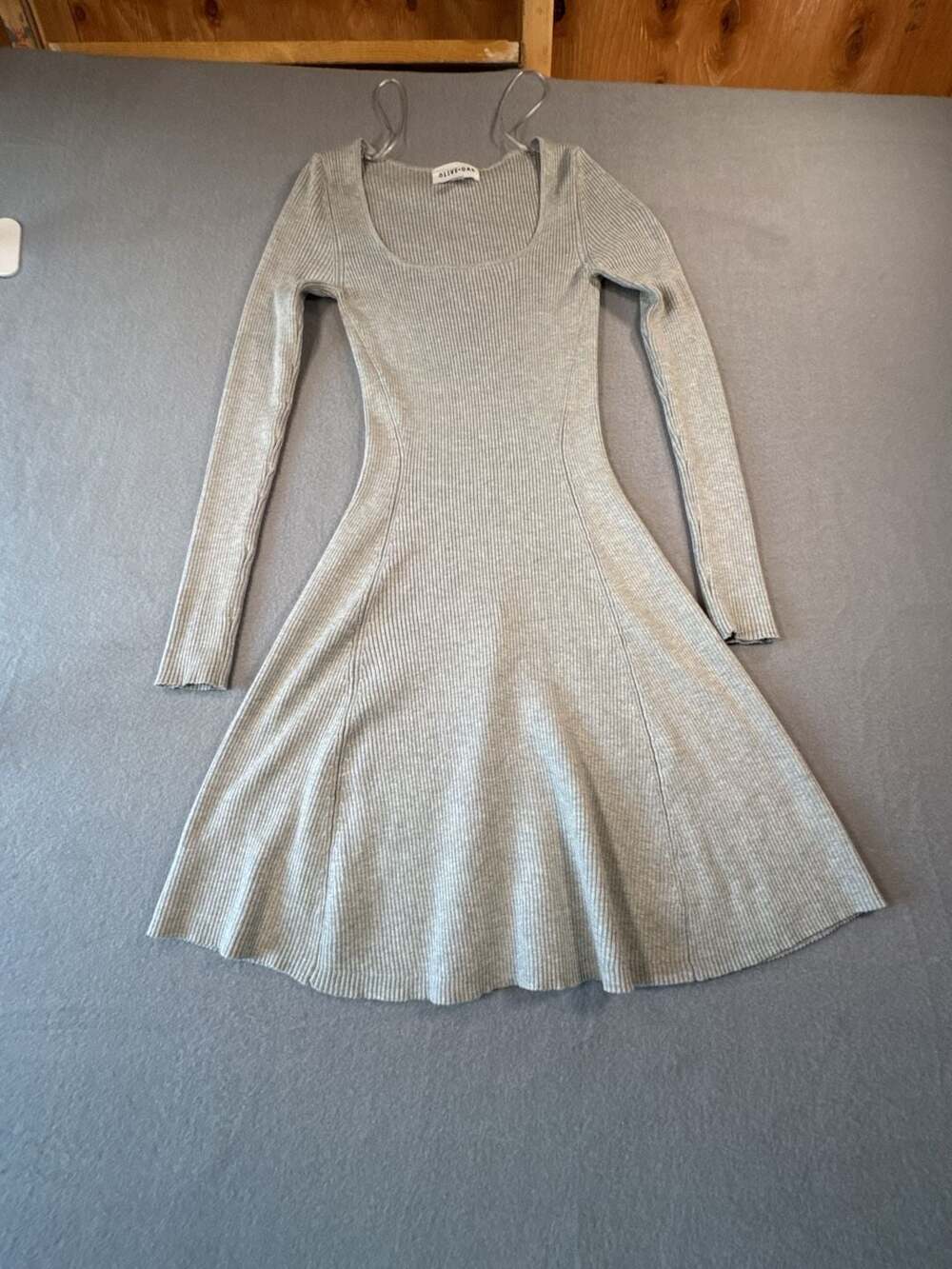 Olive + Oak Long Sleeve Ribbed Knit Mini Dress
